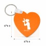 מחזיק מפתחות בצורת לב בעיצוב אישי עם השם שלך בעיצוב צלמת - אישה גודל המחזיק 5 × 5 ס"מ