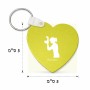 מחזיק מפתחות בצורת לב בעיצוב אישי עם השם שלך בעיצוב צלמת - אישה גודל המחזיק 5 × 5 ס"מ