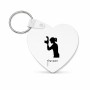 מחזיק מפתחות בצורת לב בעיצוב אישי עם השם שלך בעיצוב צלמת - אישה גודל המחזיק 5 × 5 ס"מ