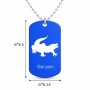 שרשרת דיסקיט מאלומיניום בעיצוב אישי עם השם שלך בעיצוב תנין גודל הדיסקיט 2.9 × 5 ס"מ