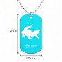 שרשרת דיסקיט מאלומיניום בעיצוב אישי עם השם שלך בעיצוב תנין גודל הדיסקיט 2.9 × 5 ס"מ