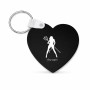 מחזיק מפתחות בצורת לב בעיצוב אישי עם השם שלך בעיצוב אישה שטן גודל המחזיק 5 × 5 ס"מ