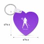 מחזיק מפתחות בצורת לב בעיצוב אישי עם השם שלך בעיצוב אישה שטן גודל המחזיק 5 × 5 ס"מ