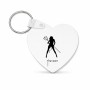 מחזיק מפתחות בצורת לב בעיצוב אישי עם השם שלך בעיצוב אישה שטן גודל המחזיק 5 × 5 ס"מ