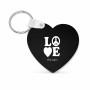 מחזיק מפתחות בצורת לב בעיצוב אישי עם השם שלך בעיצוב אהבה גודל המחזיק 5 × 5 ס"מ