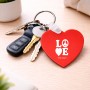 מחזיק מפתחות בצורת לב בעיצוב אישי עם השם שלך בעיצוב אהבה גודל המחזיק 5 × 5 ס"מ