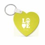 מחזיק מפתחות בצורת לב בעיצוב אישי עם השם שלך בעיצוב אהבה גודל המחזיק 5 × 5 ס"מ
