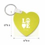 מחזיק מפתחות בצורת לב בעיצוב אישי עם השם שלך בעיצוב אהבה גודל המחזיק 5 × 5 ס"מ