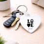 מחזיק מפתחות בצורת לב בעיצוב אישי עם השם שלך בעיצוב אהבה גודל המחזיק 5 × 5 ס"מ