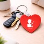 מחזיק מפתחות בצורת לב בעיצוב אישי עם השם שלך בעיצוב אהבת נשים גודל המחזיק 5 × 5 ס"מ