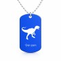 שרשרת דיסקיט מאלומיניום בעיצוב אישי עם השם שלך בעיצוב דינוזאור גודל הדיסקיט 2.9 × 5 ס"מ