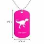 שרשרת דיסקיט מאלומיניום בעיצוב אישי עם השם שלך בעיצוב דינוזאור גודל הדיסקיט 2.9 × 5 ס"מ