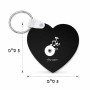 מחזיק מפתחות בצורת לב בעיצוב אישי עם השם שלך בעיצוב תקליטור - אזור מוזיקה גודל המחזיק 5 × 5 ס"מ