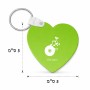 מחזיק מפתחות בצורת לב בעיצוב אישי עם השם שלך בעיצוב תקליטור - אזור מוזיקה גודל המחזיק 5 × 5 ס"מ