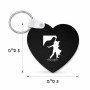 מחזיק מפתחות בצורת לב בעיצוב אישי עם השם שלך בעיצוב אישה רוקדת עם גבר גודל המחזיק 5 × 5 ס"מ