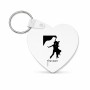 מחזיק מפתחות בצורת לב בעיצוב אישי עם השם שלך בעיצוב אישה רוקדת עם גבר גודל המחזיק 5 × 5 ס"מ