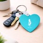 מחזיק מפתחות בצורת לב בעיצוב אישי עם השם שלך בעיצוב קוקופלי גודל המחזיק 5 × 5 ס"מ