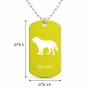שרשרת דיסקיט מאלומיניום בעיצוב אישי עם השם שלך בעיצוב כלב גודל הדיסקיט 2.9 × 5 ס"מ
