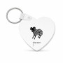 מחזיק מפתחות בצורת לב בעיצוב אישי עם השם שלך בעיצוב מזלות - טלה גודל המחזיק 5 × 5 ס"מ