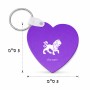 מחזיק מפתחות בצורת לב בעיצוב אישי עם השם שלך בעיצוב מזלות - אריה גודל המחזיק 5 × 5 ס"מ