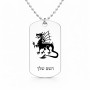 שרשרת דיסקיט מאלומיניום בעיצוב אישי עם השם שלך בעיצוב דרקון גודל הדיסקיט 2.9 × 5 ס"מ