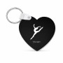 מחזיק מפתחות בצורת לב בעיצוב אישי עם השם שלך בעיצוב בלט גודל המחזיק 5 × 5 ס"מ