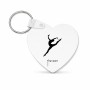 מחזיק מפתחות בצורת לב בעיצוב אישי עם השם שלך בעיצוב בלט גודל המחזיק 5 × 5 ס"מ