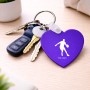 מחזיק מפתחות בצורת לב בעיצוב אישי עם השם שלך בעיצוב שחקן כדורסל גודל המחזיק 5 × 5 ס"מ