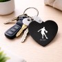 מחזיק מפתחות בצורת לב בעיצוב אישי עם השם שלך בעיצוב שחקן כדורסל גודל המחזיק 5 × 5 ס"מ