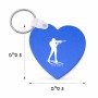 מחזיק מפתחות בצורת לב בעיצוב אישי עם השם שלך בעיצוב ביאתלון גודל המחזיק 5 × 5 ס"מ