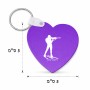 מחזיק מפתחות בצורת לב בעיצוב אישי עם השם שלך בעיצוב ביאתלון גודל המחזיק 5 × 5 ס"מ