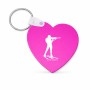 מחזיק מפתחות בצורת לב בעיצוב אישי עם השם שלך בעיצוב ביאתלון גודל המחזיק 5 × 5 ס"מ
