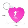 מחזיק מפתחות בצורת לב בעיצוב אישי עם השם שלך בעיצוב ביאתלון גודל המחזיק 5 × 5 ס"מ