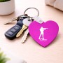 מחזיק מפתחות בצורת לב בעיצוב אישי עם השם שלך בעיצוב ביאתלון גודל המחזיק 5 × 5 ס"מ