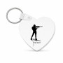 מחזיק מפתחות בצורת לב בעיצוב אישי עם השם שלך בעיצוב ביאתלון גודל המחזיק 5 × 5 ס"מ