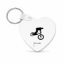 מחזיק מפתחות בצורת לב בעיצוב אישי עם השם שלך בעיצוב רוכב אופניים גודל המחזיק 5 × 5 ס"מ