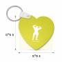מחזיק מפתחות בצורת לב בעיצוב אישי עם השם שלך בעיצוב פיתוח גוף גודל המחזיק 5 × 5 ס"מ