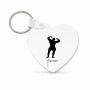 מחזיק מפתחות בצורת לב בעיצוב אישי עם השם שלך בעיצוב פיתוח גוף גודל המחזיק 5 × 5 ס"מ