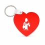מחזיק מפתחות בצורת לב בעיצוב אישי עם השם שלך בעיצוב אגרוף גודל המחזיק 5 × 5 ס"מ