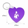 מחזיק מפתחות בצורת לב בעיצוב אישי עם השם שלך בעיצוב אגרוף גודל המחזיק 5 × 5 ס"מ