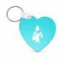 מחזיק מפתחות בצורת לב בעיצוב אישי עם השם שלך בעיצוב אגרוף גודל המחזיק 5 × 5 ס"מ