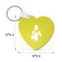 מחזיק מפתחות בצורת לב בעיצוב אישי עם השם שלך בעיצוב אגרוף גודל המחזיק 5 × 5 ס"מ