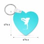 מחזיק מפתחות בצורת לב בעיצוב אישי עם השם שלך בעיצוב ברייקדאנס גודל המחזיק 5 × 5 ס"מ