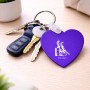 מחזיק מפתחות בצורת לב בעיצוב אישי עם השם שלך בעיצוב קאוגירל גודל המחזיק 5 × 5 ס"מ