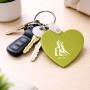 מחזיק מפתחות בצורת לב בעיצוב אישי עם השם שלך בעיצוב קאוגירל גודל המחזיק 5 × 5 ס"מ