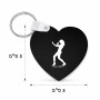 מחזיק מפתחות בצורת לב בעיצוב אישי עם השם שלך בעיצוב אישה מגוננת גודל המחזיק 5 × 5 ס"מ