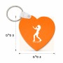 מחזיק מפתחות בצורת לב בעיצוב אישי עם השם שלך בעיצוב אישה מגוננת גודל המחזיק 5 × 5 ס"מ