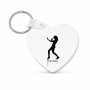 מחזיק מפתחות בצורת לב בעיצוב אישי עם השם שלך בעיצוב אישה מגוננת גודל המחזיק 5 × 5 ס"מ