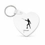 מחזיק מפתחות בצורת לב בעיצוב אישי עם השם שלך בעיצוב לוחם סייף גודל המחזיק 5 × 5 ס"מ