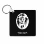 מחזיק מפתחות בצורת ריבוע בעיצוב אישי עם השם שלך בעיצוב פני אריה גודל המחזיק 5 × 5 ס"מ